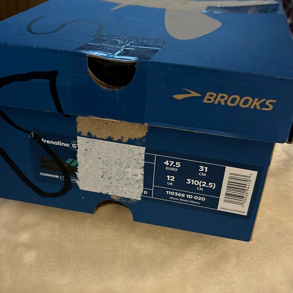 BROOKS 👟 BLACK GTS22 CUSHIONED ADRENALINE ATHLETIC SHOE SNEAKER Men’s 13 D Width - Picture 14 of 15